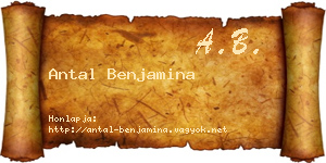 Antal Benjamina névjegykártya